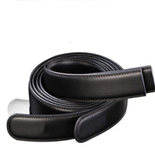Load image into Gallery viewer, Men Belt Luxury Men&#39;s Leather Automatic Ribbon Waist Strap Belt Without Buckle Black Cloth Accessories Black Color Elegent 2021

