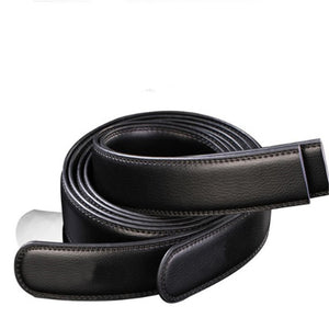 Men Belt Luxury Men's Leather Automatic Ribbon Waist Strap Belt Without Buckle Black Cloth Accessories Black Color Elegent 2021