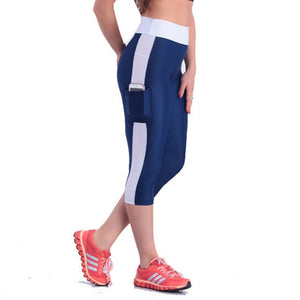 Sport Women's Fitness Running Yoga Pants Side Puffs Elastic Push Up Leggings Sports Workout Tights Gym Girls Trousers Plus Size