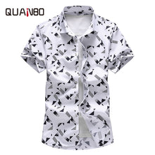 Load image into Gallery viewer, QUANBO Plus size 5XL 6XL 7XL  Men Shirt 2021 New Arrival Summer Fashion Print Casual Short Sleeve Shirts Brand Clothing
