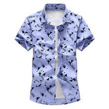 Load image into Gallery viewer, QUANBO Plus size 5XL 6XL 7XL  Men Shirt 2021 New Arrival Summer Fashion Print Casual Short Sleeve Shirts Brand Clothing
