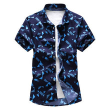 Load image into Gallery viewer, QUANBO Plus size 5XL 6XL 7XL  Men Shirt 2021 New Arrival Summer Fashion Print Casual Short Sleeve Shirts Brand Clothing
