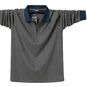 Plus size 6XL-L 2021 Autumn Long Sleeve Solid Male Polo Shirt Brand Clothing New Men Polo Shirt Men Casual  Polo Shirts