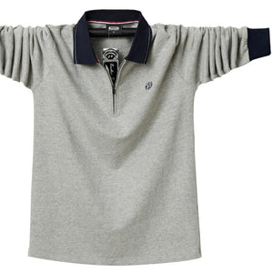 Plus size 6XL-L 2021 Autumn Long Sleeve Solid Male Polo Shirt Brand Clothing New Men Polo Shirt Men Casual  Polo Shirts