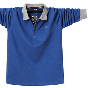 Plus size 6XL-L 2021 Autumn Long Sleeve Solid Male Polo Shirt Brand Clothing New Men Polo Shirt Men Casual  Polo Shirts