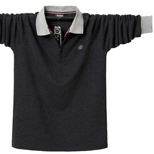 Plus size 6XL-L 2021 Autumn Long Sleeve Solid Male Polo Shirt Brand Clothing New Men Polo Shirt Men Casual  Polo Shirts