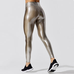 SALSPOR Plus Size Bronzing Leggings Women Sexy High Waist Skinny Push Up Gym Clothing Fitness Workout Legging Slim Pants 3XL