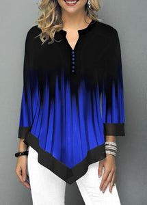 Spring Summer Irregular Print 3/4 Sleeve T-Shirts Women Clothing Fashion Casual Tops Plus Size Loose Pullovers Tee Shirt Femme
