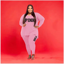 Load image into Gallery viewer, XL-5XL Fall 2021 Plus size Women Clothing Two Piece Set Fashion Long Sleeve V Neck top And Pants Print 2 Piece Suit Outfit
