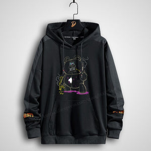 Plus Size Men&#39;s Hoodies Printing Anime Women Harajuku streetwear oversized sweatshirt clothing style long Hooded Black Bear 8xl