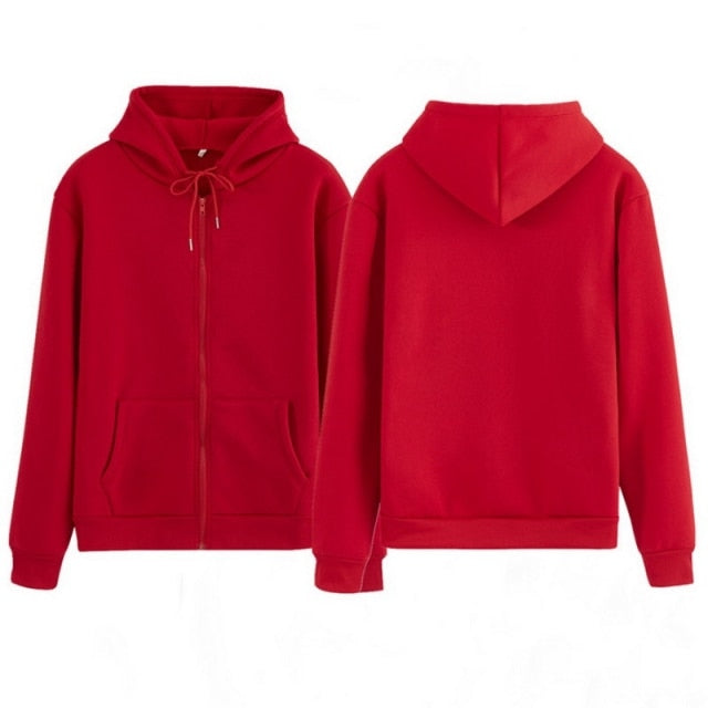 Plus Size Couple Hoodies Women Harajuku Streetwear Oversized Zip Up Sweatshirt Clothing Korean Style Long Sleeve Tops