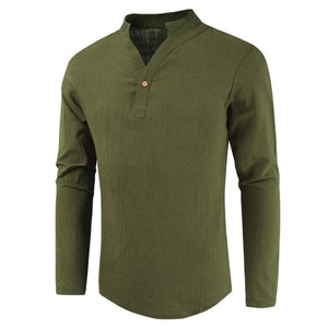 Men Plus Size Shirt Top Ancient Viking Embroidery Lace Up V Neck Long Sleeve Shirt Top For Men&#39;s Clothing