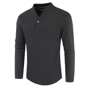Men Plus Size Shirt Top Ancient Viking Embroidery Lace Up V Neck Long Sleeve Shirt Top For Men&#39;s Clothing