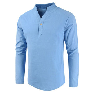 Men Plus Size Shirt Top Ancient Viking Embroidery Lace Up V Neck Long Sleeve Shirt Top For Men&#39;s Clothing