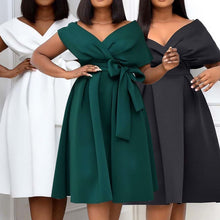 Load image into Gallery viewer, High Quality Women Dress Bow Elegant Wedding Party Dresses For Women 2022 Summer Plus Size Women Clothing S-XXXL Femme Vestidos
