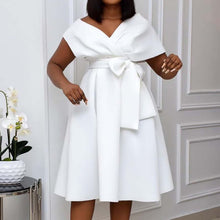 Load image into Gallery viewer, High Quality Women Dress Bow Elegant Wedding Party Dresses For Women 2022 Summer Plus Size Women Clothing S-XXXL Femme Vestidos

