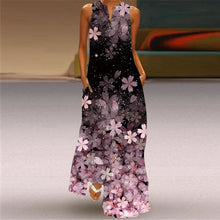 Load image into Gallery viewer, Women Human Face Printed Black Dress Sexy Sleeveless V Neck A Line Loose Chiffon Summer Dress Elegant Evening Party Beach Dress
