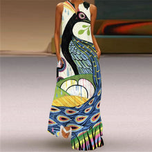 Load image into Gallery viewer, Women Human Face Printed Black Dress Sexy Sleeveless V Neck A Line Loose Chiffon Summer Dress Elegant Evening Party Beach Dress
