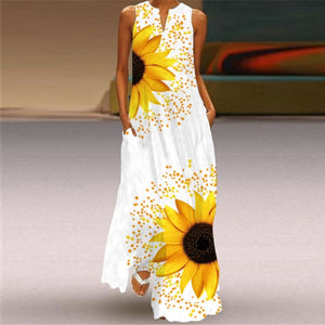 Women Human Face Printed Black Dress Sexy Sleeveless V Neck A Line Loose Chiffon Summer Dress Elegant Evening Party Beach Dress