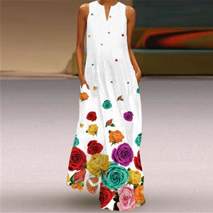 Women Human Face Printed Black Dress Sexy Sleeveless V Neck A Line Loose Chiffon Summer Dress Elegant Evening Party Beach Dress