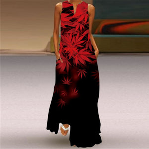 Women Human Face Printed Black Dress Sexy Sleeveless V Neck A Line Loose Chiffon Summer Dress Elegant Evening Party Beach Dress
