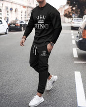 Load image into Gallery viewer, Summer Men&#39;s Trend Clothing 3d Printing Kk Casual Men&#39;s Long-sleeved T-shirt Set Round Neck Plus Size Street Sports Pants Men&#39;s
