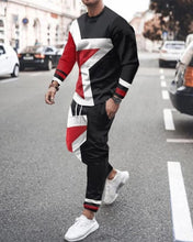 Load image into Gallery viewer, Summer Men&#39;s Trend Clothing 3d Printing Kk Casual Men&#39;s Long-sleeved T-shirt Set Round Neck Plus Size Street Sports Pants Men&#39;s
