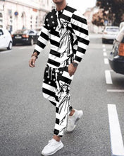 Load image into Gallery viewer, Summer Men&#39;s Trend Clothing 3d Printing Kk Casual Men&#39;s Long-sleeved T-shirt Set Round Neck Plus Size Street Sports Pants Men&#39;s
