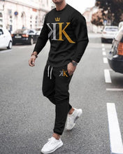 Load image into Gallery viewer, Summer Men&#39;s Trend Clothing 3d Printing Kk Casual Men&#39;s Long-sleeved T-shirt Set Round Neck Plus Size Street Sports Pants Men&#39;s
