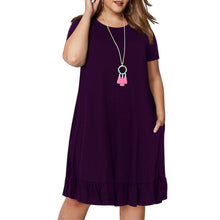 Load image into Gallery viewer, Spring Big size 9XL dress  for Fat MM Woman dress Loose solid ruffles plus size women clothing 9xl dress vestidos
