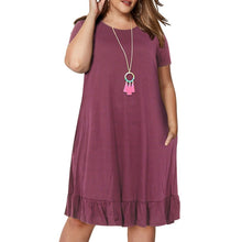 Load image into Gallery viewer, Spring Big size 9XL dress  for Fat MM Woman dress Loose solid ruffles plus size women clothing 9xl dress vestidos
