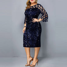 Load image into Gallery viewer, Plus Size Clothing For Women Midi Dress Mother Bride Groom Outfit Elegant Sequins Wedding Cocktail Party Summer 2022 5XL 6XL
