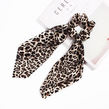 Load image into Gallery viewer, New Scarf Solid color Hair Scrunchies Girls/Women Snake Skin Printed Chiffon  Leopard Print   Hair tie Ponytail Hair Accessories
