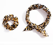 Load image into Gallery viewer, New Scarf Solid color Hair Scrunchies Girls/Women Snake Skin Printed Chiffon  Leopard Print   Hair tie Ponytail Hair Accessories

