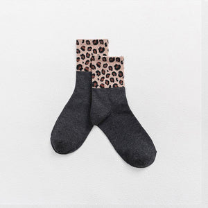 Women Socks Cotton Seamless Leopard Sock Soft Skin-friendly High Quality Sleeping Middle Tube Socks Winter Hot Sale BANNIROU