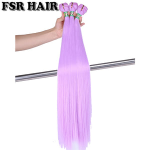 Purple Pink Green Silky Straight Soft hair weft 22 Inch 100 Gram one Piece Tissage Fiber Hair Weave Synthetic hair Extension