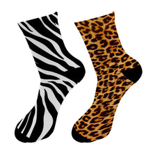 Load image into Gallery viewer, New 3D Printed Animal Fur Leopard Crew Socks Men Zebra Tiger Skin Long Socks Animal Giraffe Zebra Men&#39;s Dress Tube Socks
