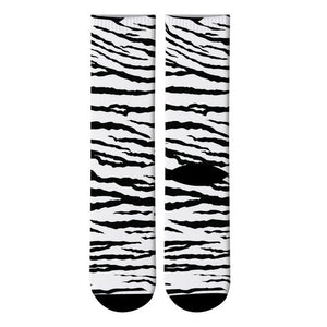 New 3D Printed Animal Fur Leopard Crew Socks Men Zebra Tiger Skin Long Socks Animal Giraffe Zebra Men&#39;s Dress Tube Socks