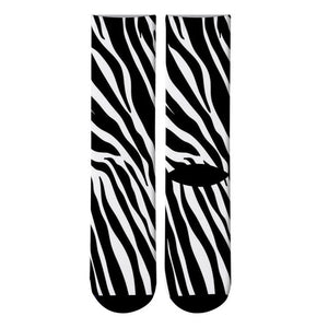 New 3D Printed Animal Fur Leopard Crew Socks Men Zebra Tiger Skin Long Socks Animal Giraffe Zebra Men&#39;s Dress Tube Socks