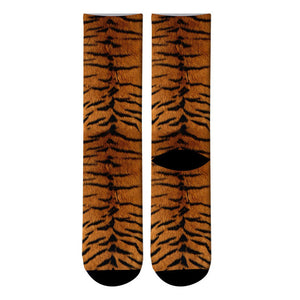 New 3D Printed Animal Fur Leopard Crew Socks Men Zebra Tiger Skin Long Socks Animal Giraffe Zebra Men&#39;s Dress Tube Socks