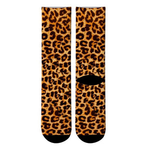 New 3D Printed Animal Fur Leopard Crew Socks Men Zebra Tiger Skin Long Socks Animal Giraffe Zebra Men&#39;s Dress Tube Socks